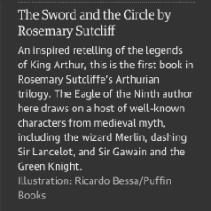 Guardian text on Rosemary Sutcliff The Sword and the Circle